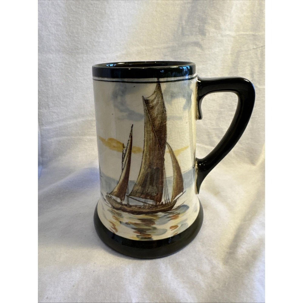 Royal Doulton Ships Large Jug Mug Cup D2872 Early 20th Century Sailing Boats
